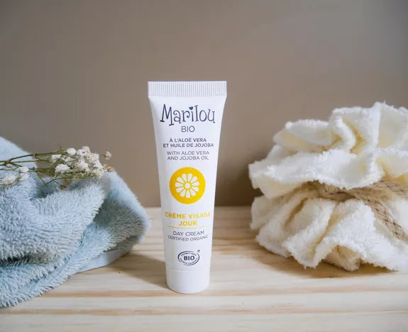 Crème Visage Jour à l'Aloé Vera et Huile de Jojoba de la marque Marilou Bio