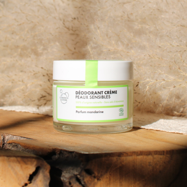 Déodorant solide peau sensible au parfum Mandarine de la marque Clémence & Vivien