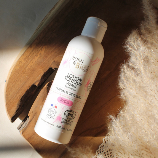 Lotion tonique eau de rose et eau de bleuet de la marque Born To Bio
