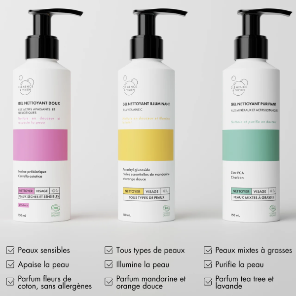 Un gel nettoyant qui nettoie en douceur et respecte les peaux sensibles
