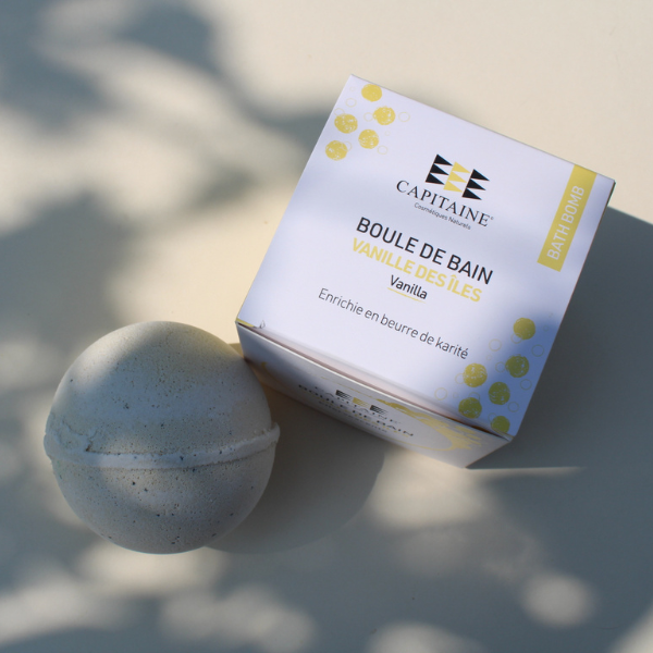 Boule de bain effervescente - Vanille des îles - Capitaine Cosmétique
