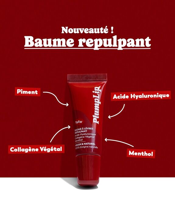 Baume à lèvres repulpant à l'acide hyaluronique et menthol de la marque Trew
