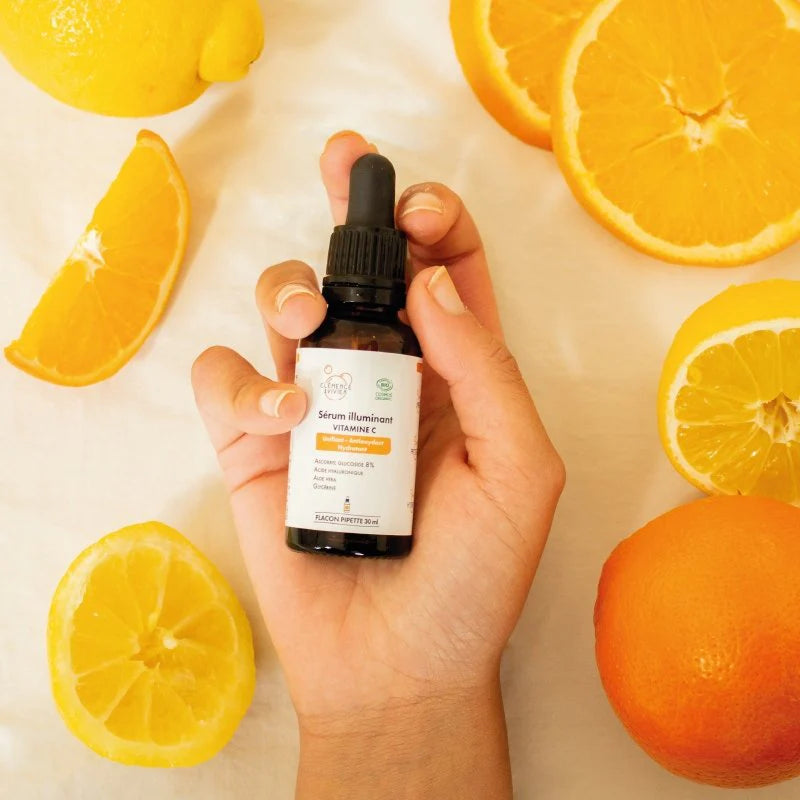 Sérum illuminant Vitamine C + Acide hyaluronique - 100% d'origine naturelle - Made In France - Clémence et Vivien