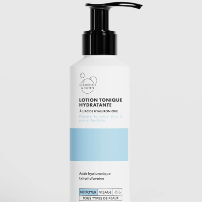Une lotion tonique hydratante pour une peau douce et lisse. 