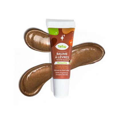 Baume à lèvres teinté nude arome noisette de la marque Trew