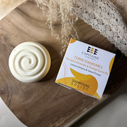 Shampoing solide - Verveine citronnée & Orange douce - Cheveux normaux - Capitaine Cosmétiques - Made In France