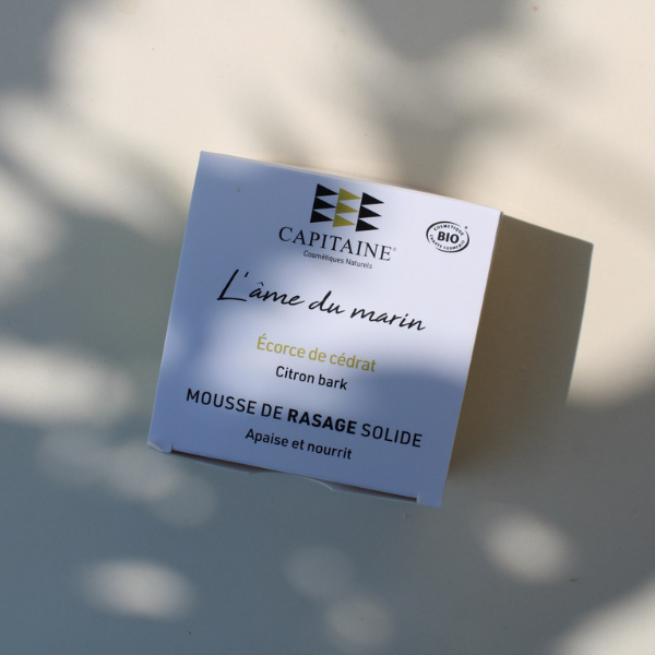 Mousse de rasage solide bio - Ecorce de Cédrat - Apaise & nourrit - Capitaine Cosmétiques - Made In France