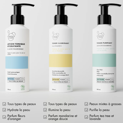 Un toner purifiant pour une peau nette, fraîche et rééquilibrée.