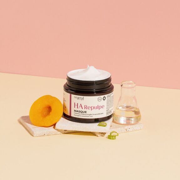 Masque HA Repulpe pour les cheveux endommagés et sensibilsés par les colorations, les appareils chaffants,.. de la marque Vegetal Origin