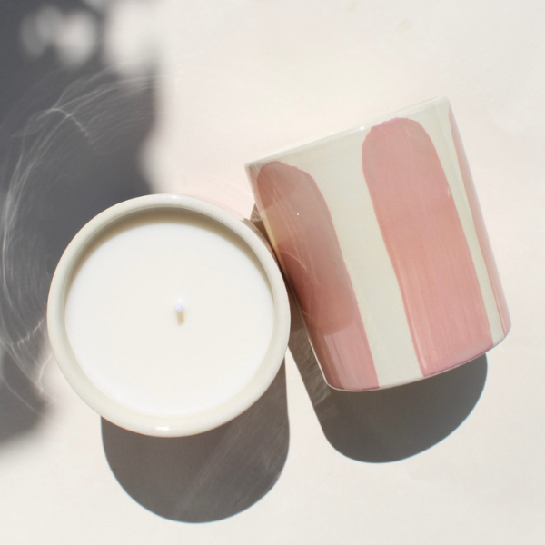 Bougie céramique émaillée parfum Figue & Fleurs d'abricotier fabriqué à la main en France