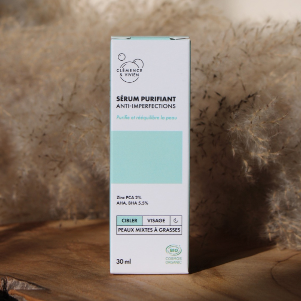 Un sérum qui rééquilibre la peau et diminue les imperfections.
