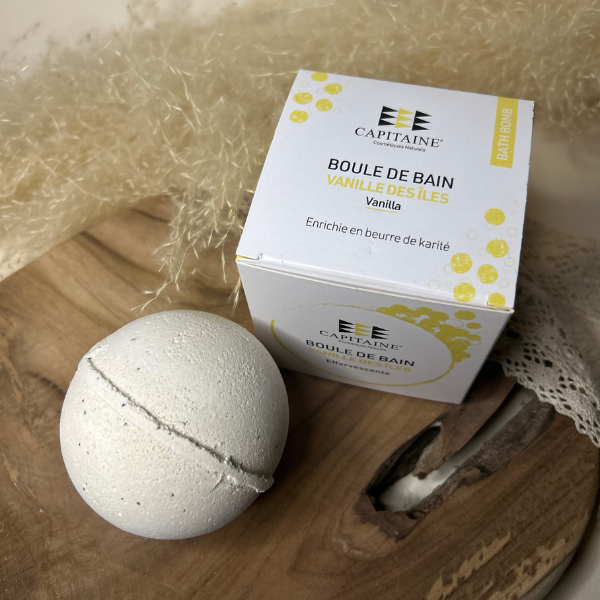 Boule de bain effervescente - Vanille des îles - Capitaine Cosmétique