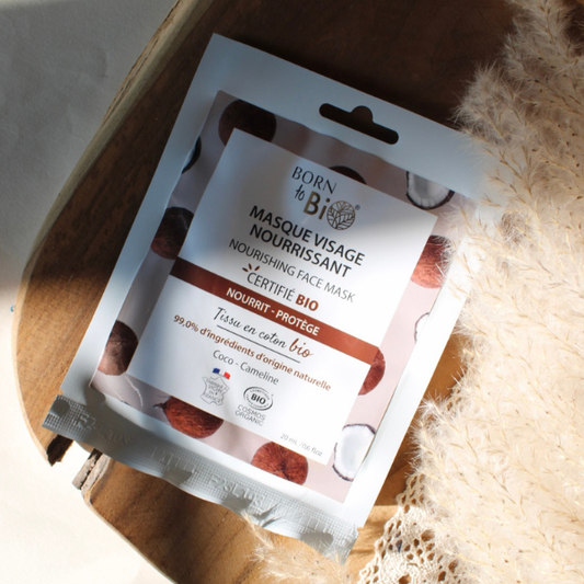 Masque en tissu visage nourrissant de la marque Born To Bio