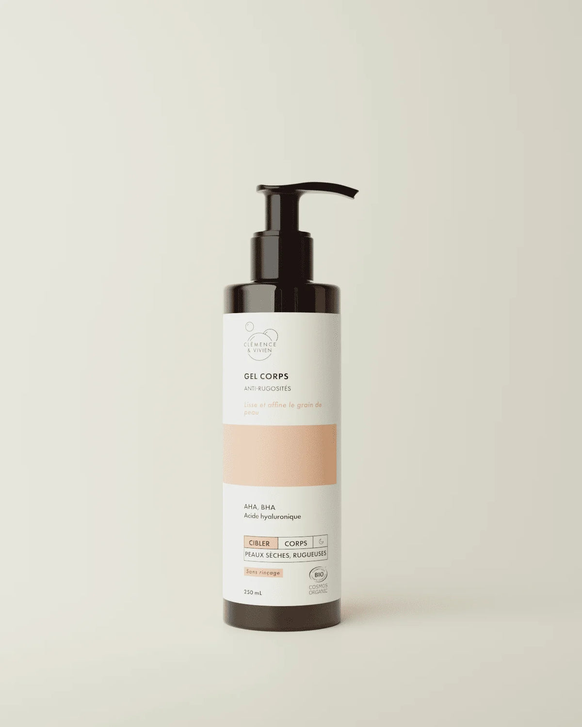 Gel corps anti-rugosités AHA,BHA, Acide hyaluronique de la marque Clémence & Vivien