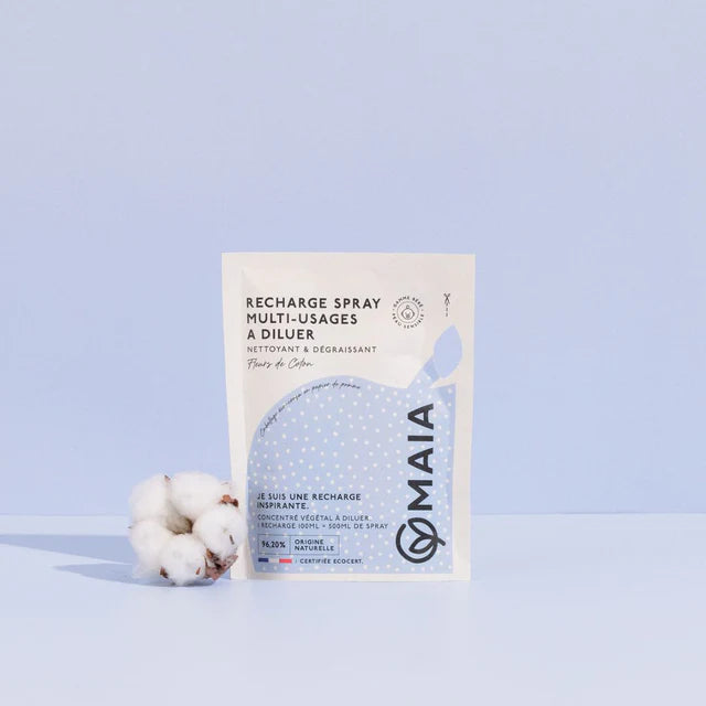 Recharge spray multi usages à diluer parfum fleur de coton de la marque Maia Home