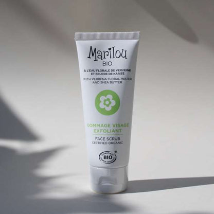 Gommage Visage Exfoliant à l'eau florale de verveine et beurre de karité, fabriqué en France