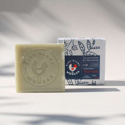 Savon au Thé Vert pour le visage et corps de la marque Bleu Blanc Mousse