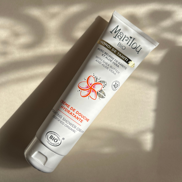 Crème de douche Hydratante à l'Huile de Monoï de Tahiti Bio avec du Beurre de Karité et Aloé Vera de la marque Marilou Bio